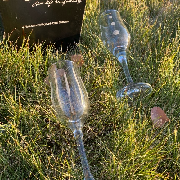 RARE LA Z BOY Diamond engraved crystal glassware - Picture 3 of 11